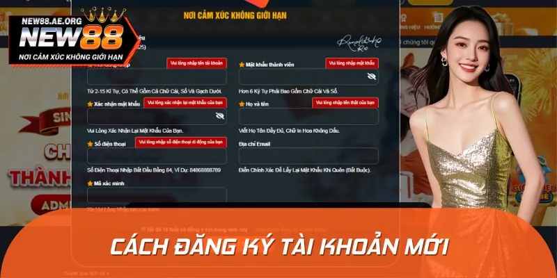 Cách đăng ký tài khoản mới trên trang cá cược