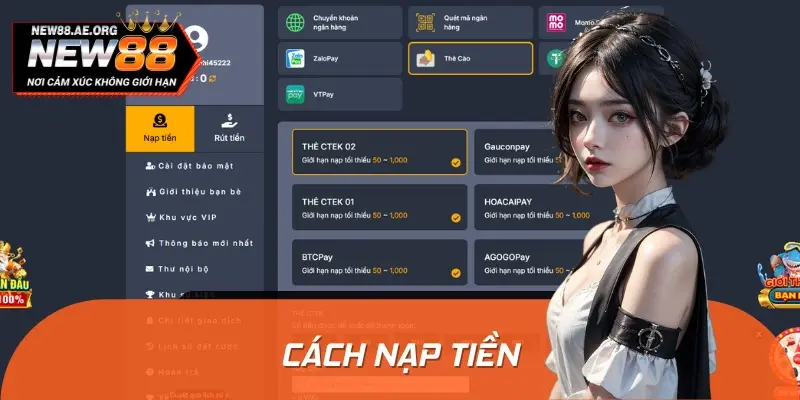 Hướng dẫn nạp tiền an toàn, nhanh chóng, sẵn sàng tham gia cá cược